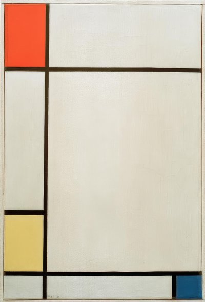 Composición Nr. III; Composición con rojo, amarillo y azul de Piet Mondrian